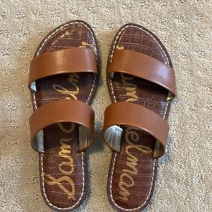 Sam Edelman Gala two-strap sandal in cognac, size 8